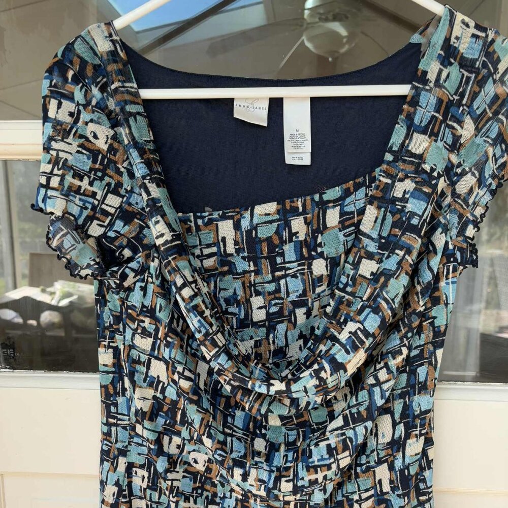 Emma James Blues, Brown & Cream Design Top M